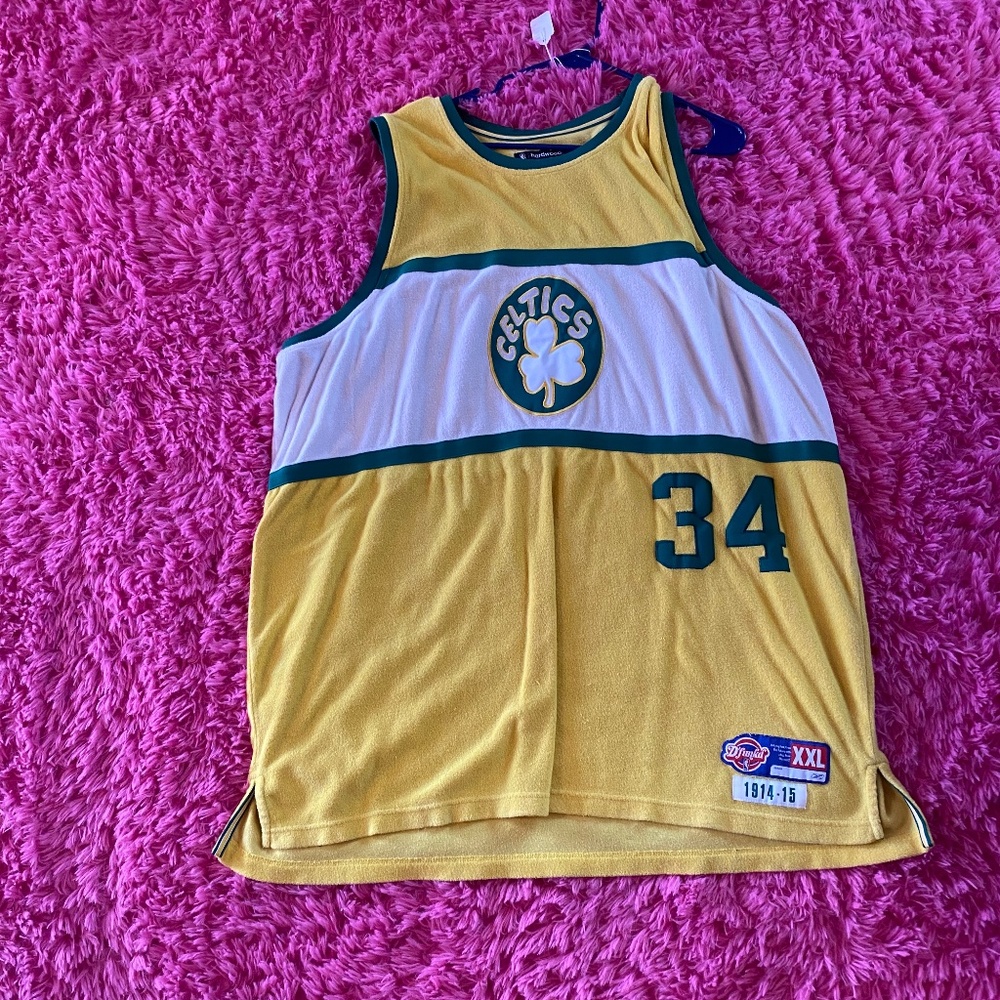 Rare! Paul Pierce Men's 2XL Reebok Celtics Terry Cloth NBA Jersey
